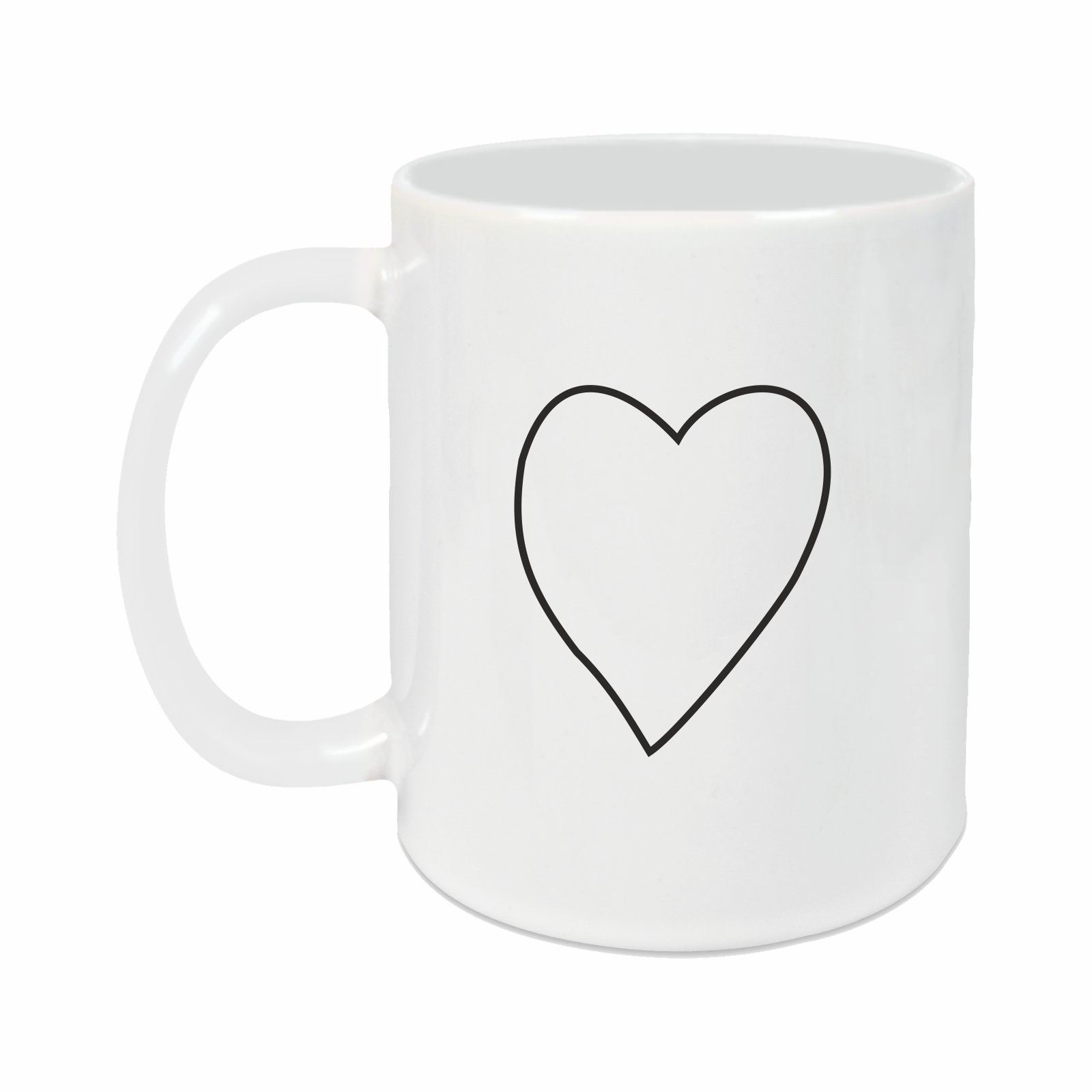 Tasse - Partner Namen, Datum & Herz weiß