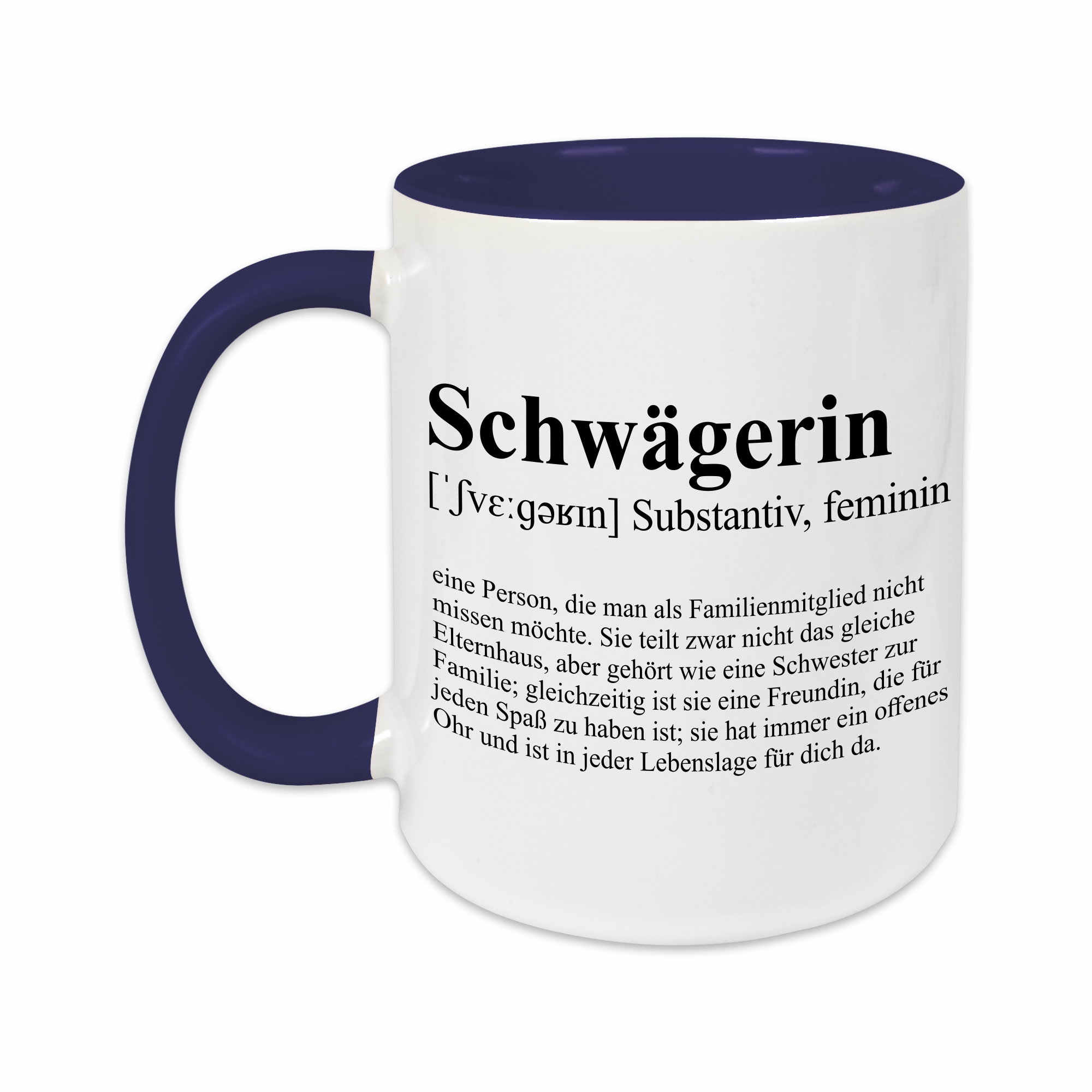 Tasse - Definition Schwägerin dunkelblau ohne Personalisierung