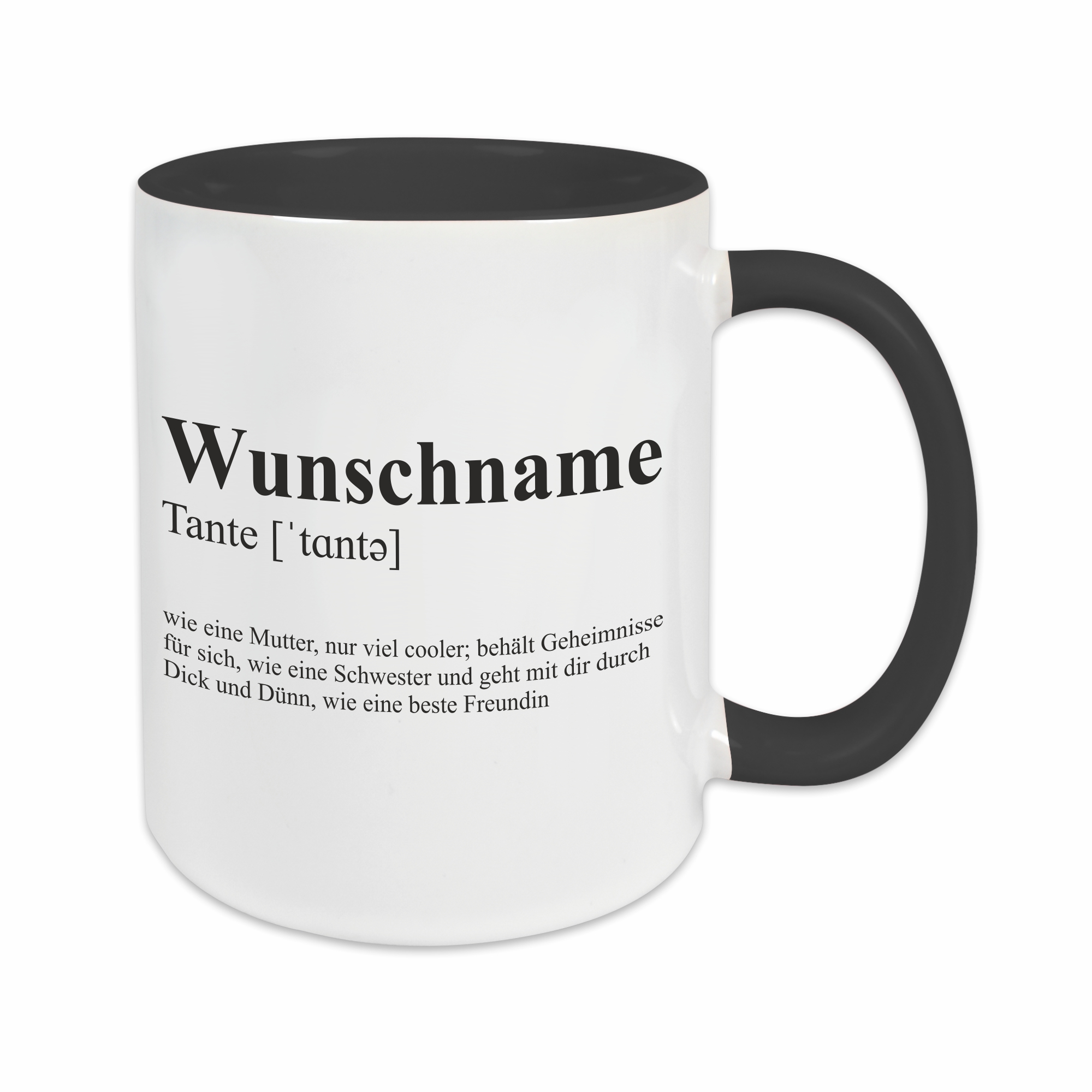 Tasse - Definition Tante schwarz personalisiert