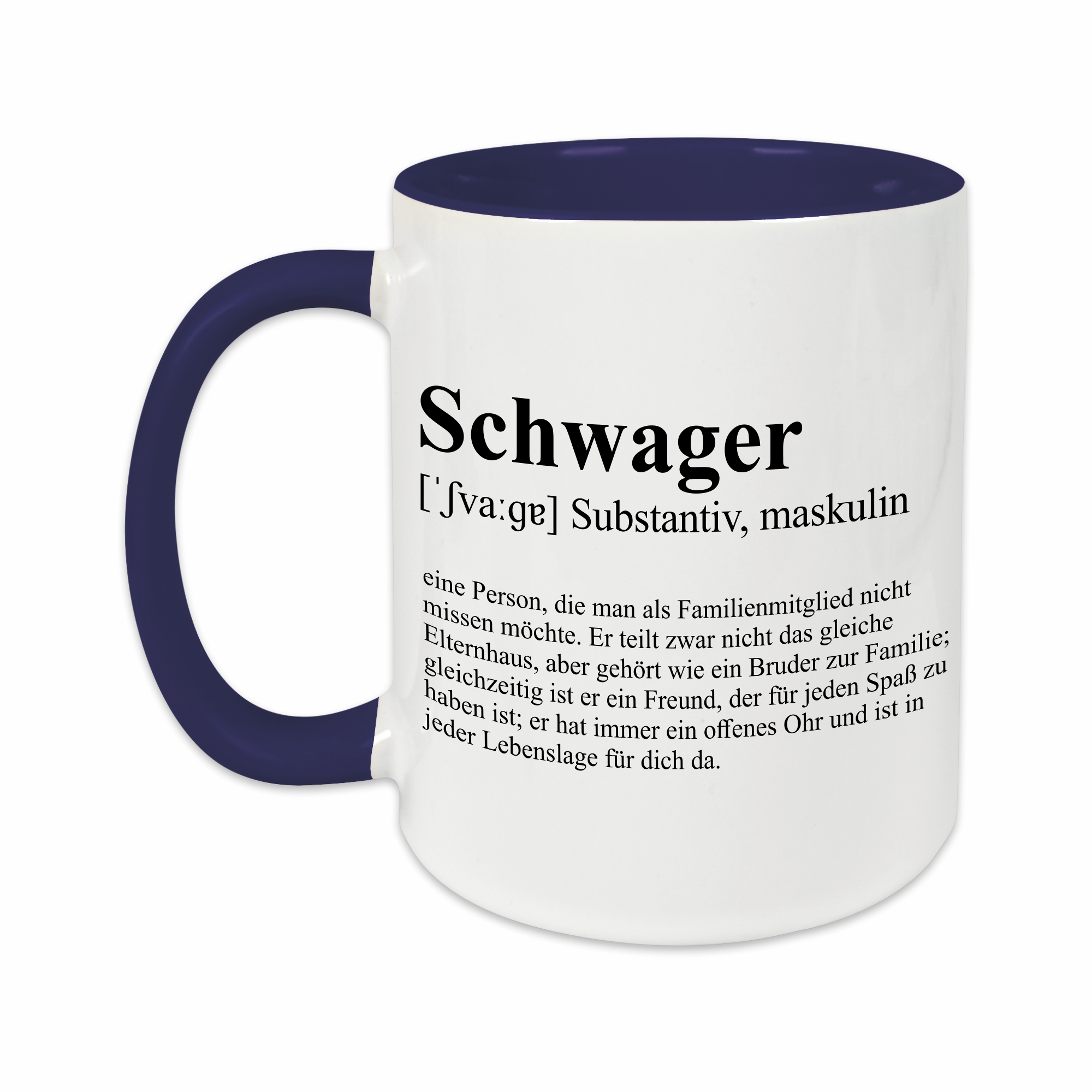 Tasse - Definition Schwager dunkelblau ohne Personalisierung