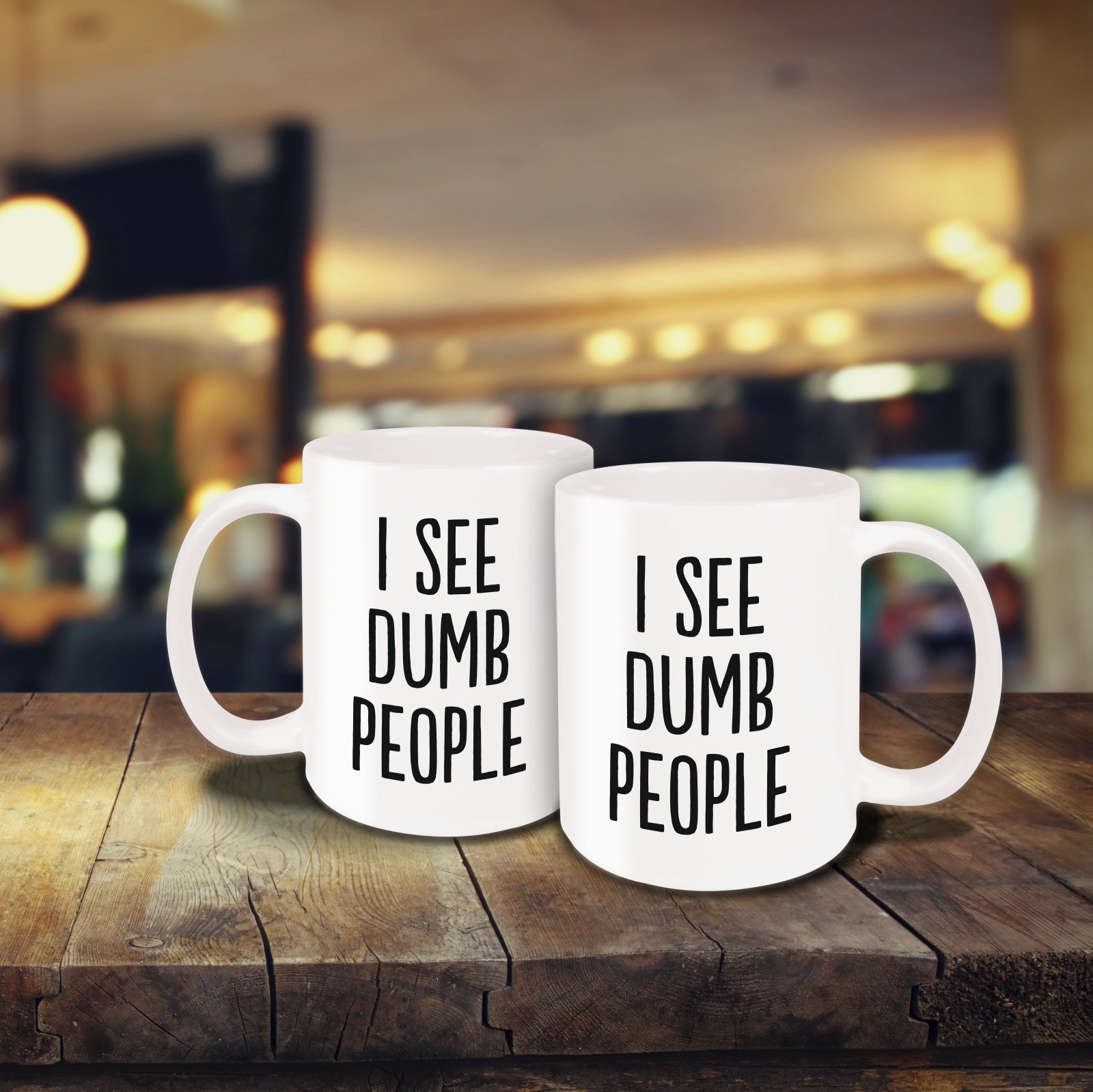 Tasse - I See Dumb People weiß