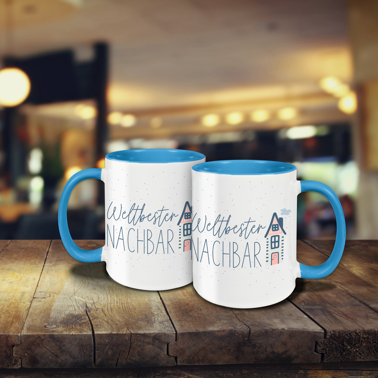 Tasse - Weltbester Nachbar hellblau