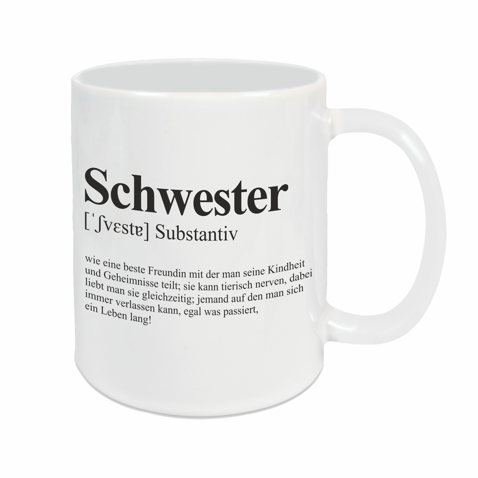 Tasse - Definition Schwester weiß – Ansicht 1 von 3
