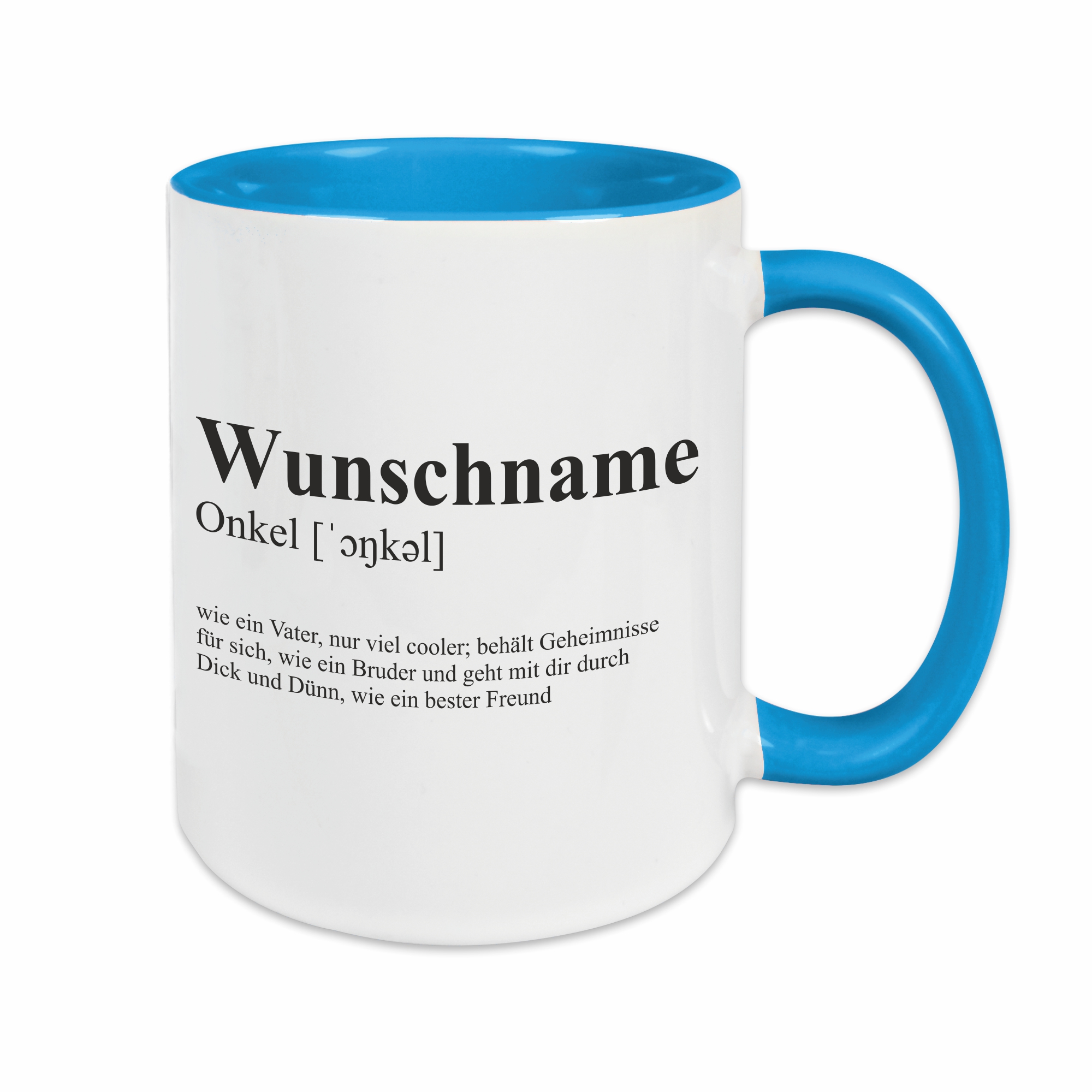 Tasse - Definition Onkel hellblau personalisiert