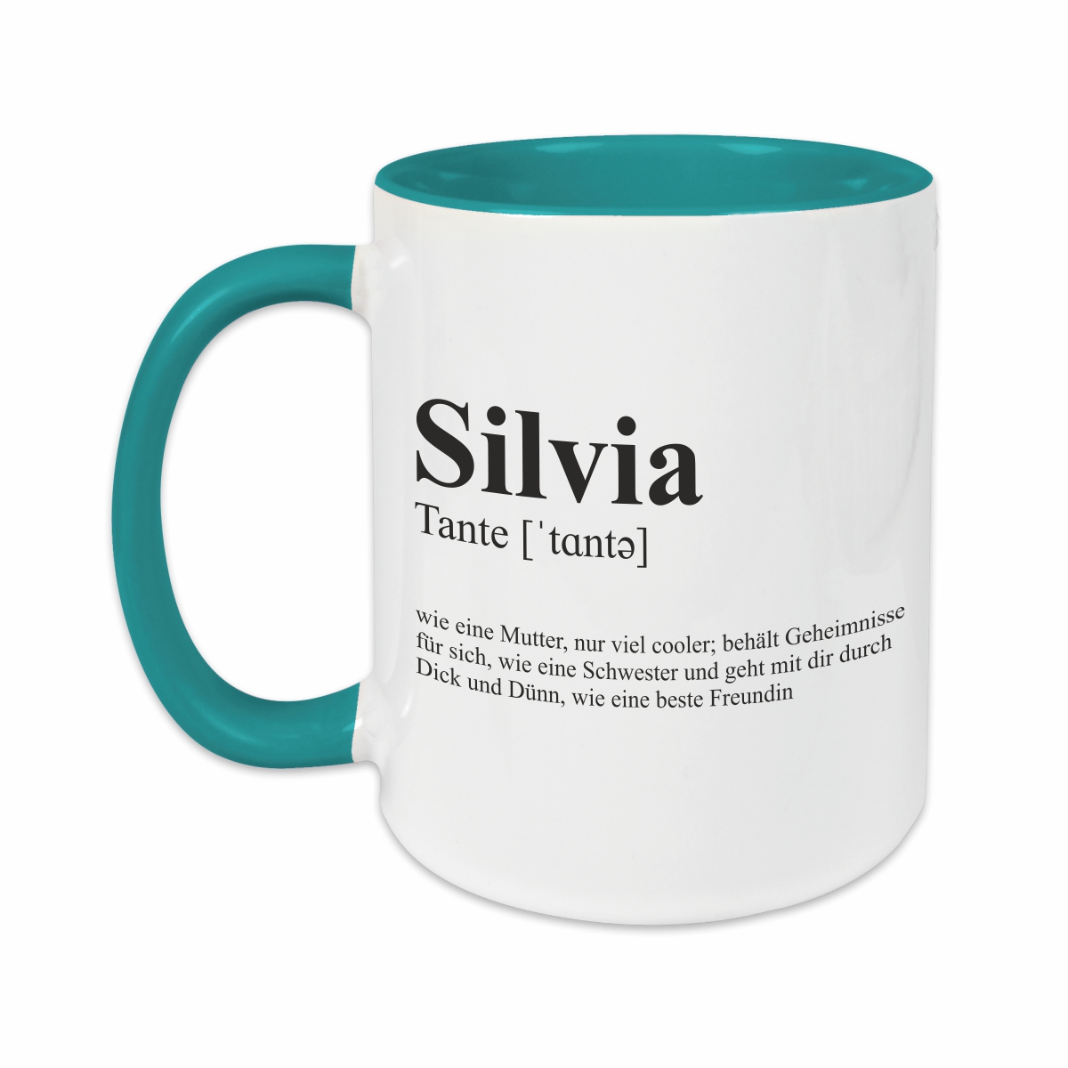 Tasse - Definition Tante türkis personalisiert