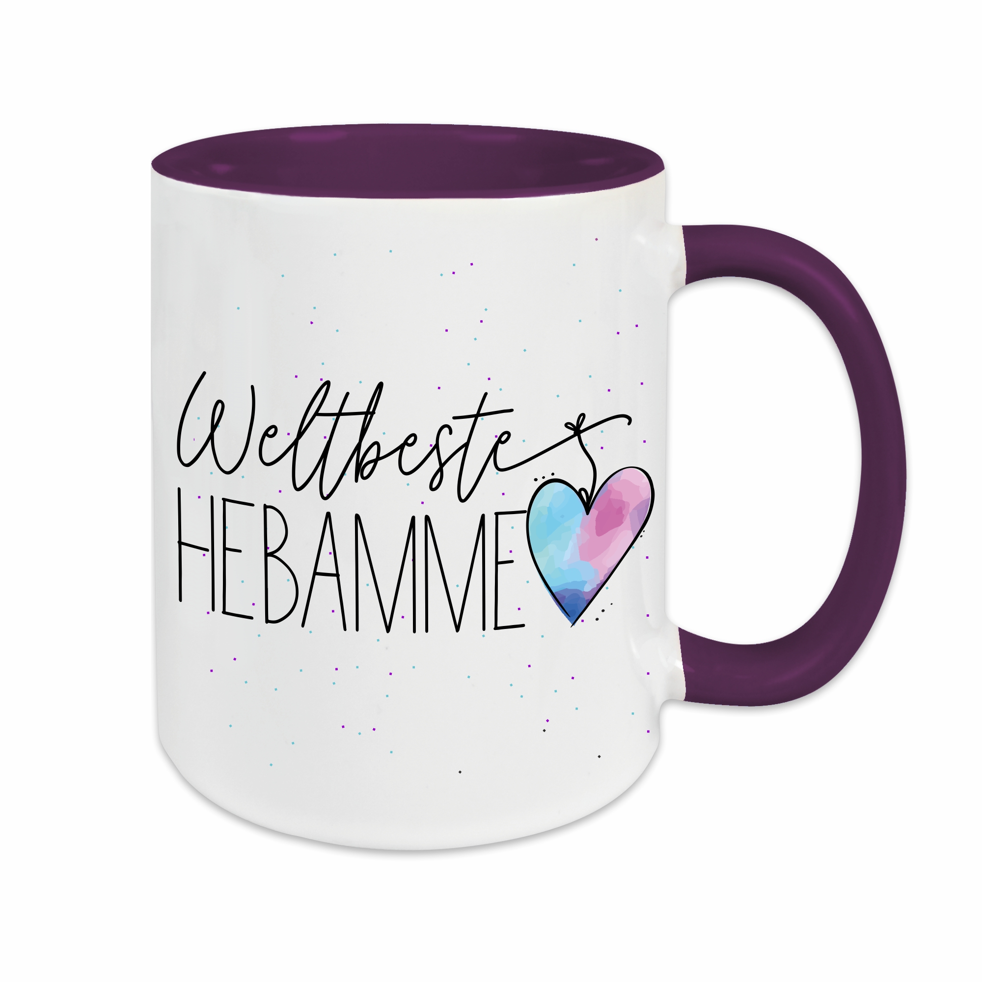 Tasse - Weltbeste Hebamme lila – Ansicht 1 von 2