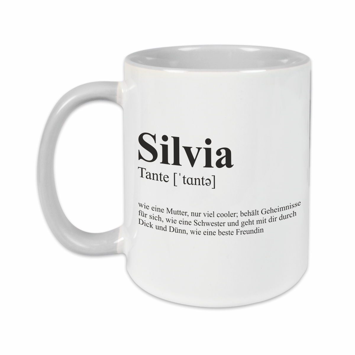 Tasse - Definition Tante grau personalisiert
