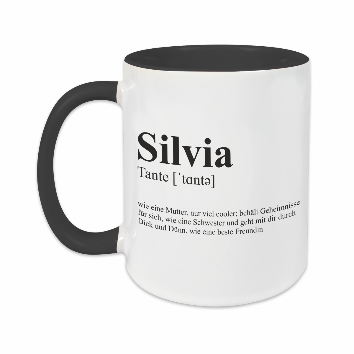 Tasse - Definition Tante schwarz personalisiert