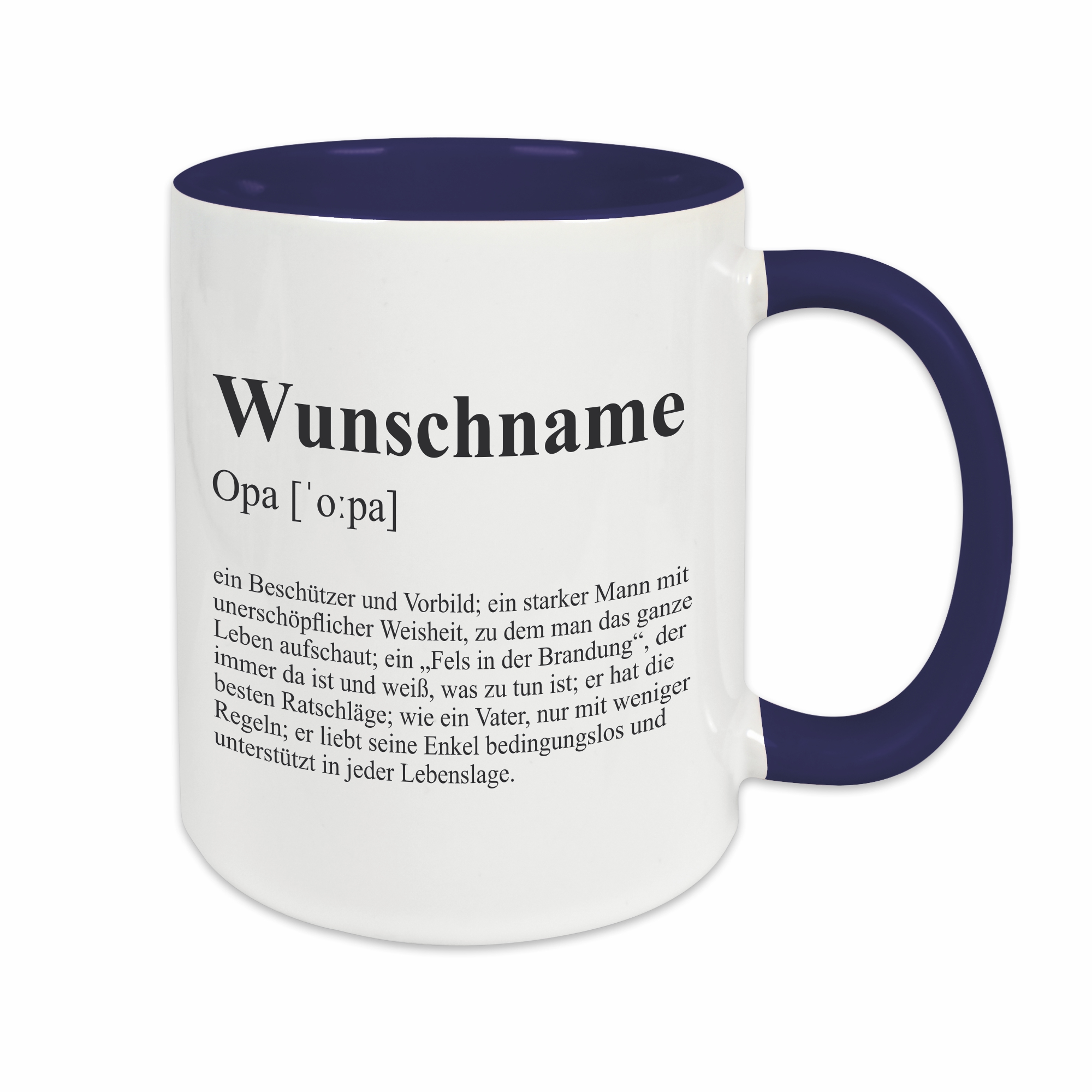 Tasse - Definition Opa dunkelblau personalisiert