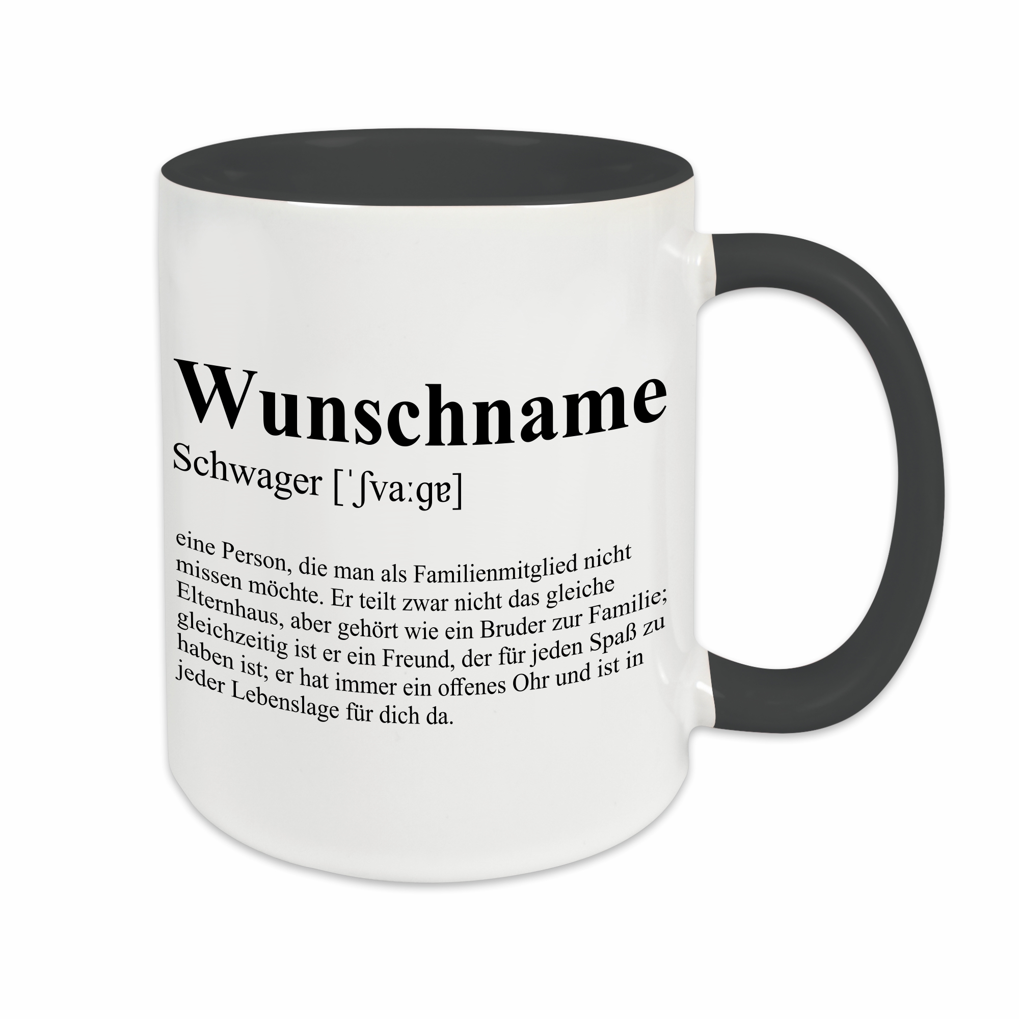 Tasse - Definition Schwägerin schwarz personalisiert