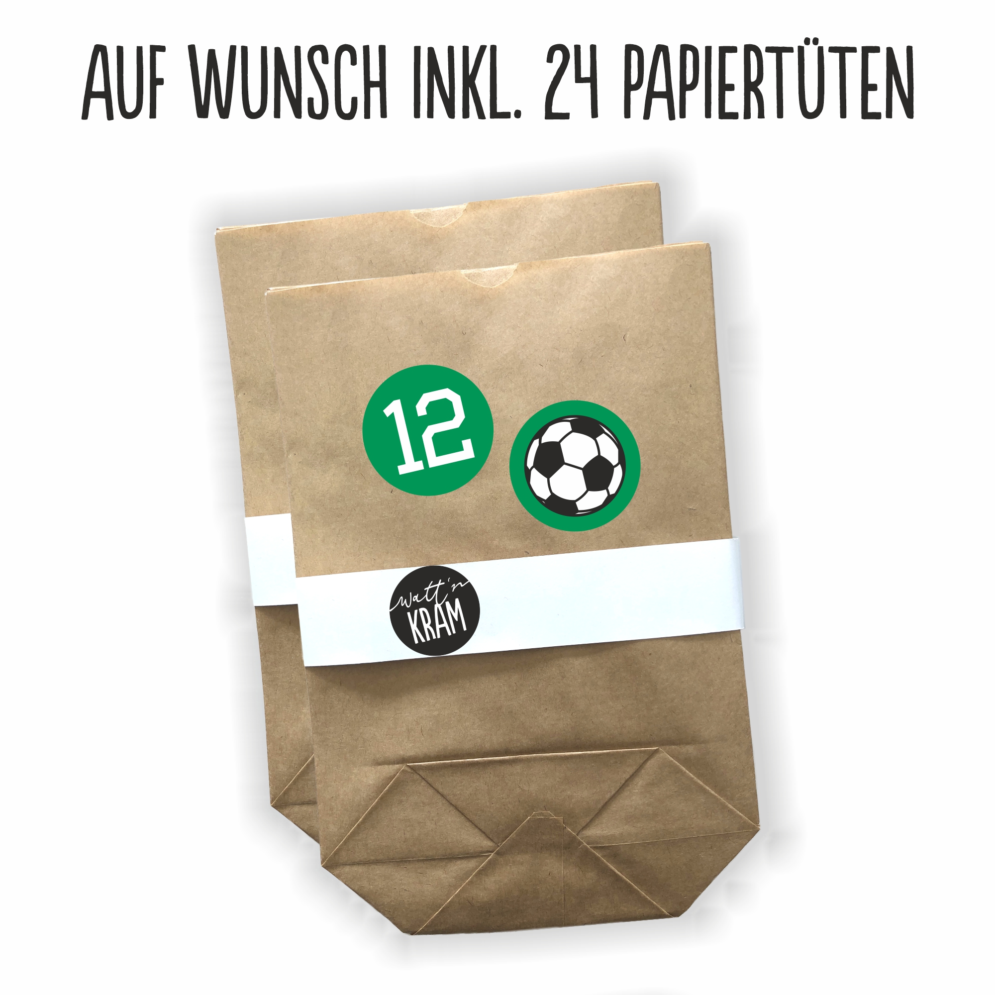 Adventskalender Aufkleber Fußball - 48 Sticker (ohne Tüten) - grün/weiss – Ansicht 2 von 3