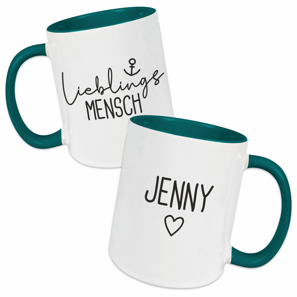 Tasse - Lieblingsmensch petrol personalisiert