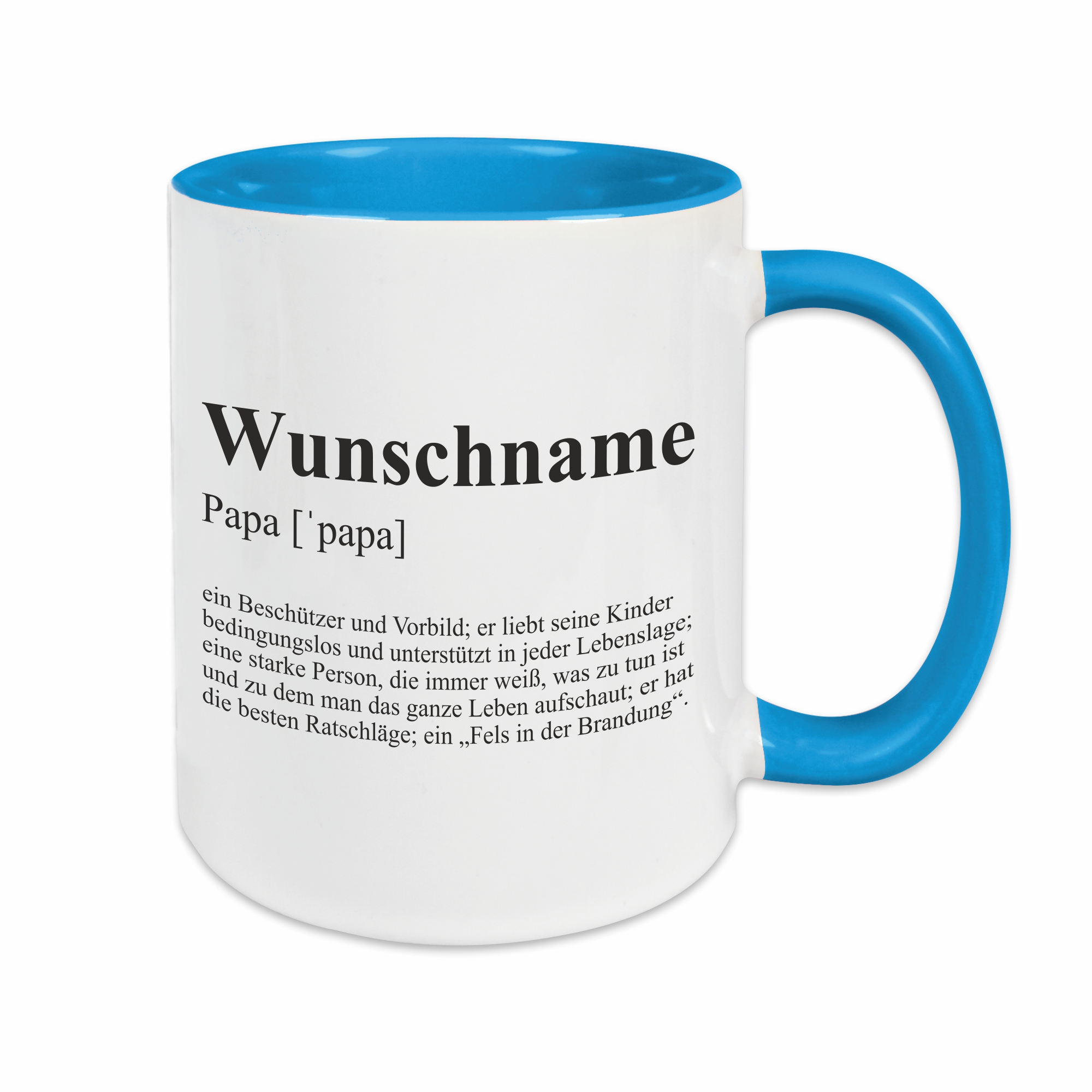 Tasse - Definition Papa hellblau personalisiert