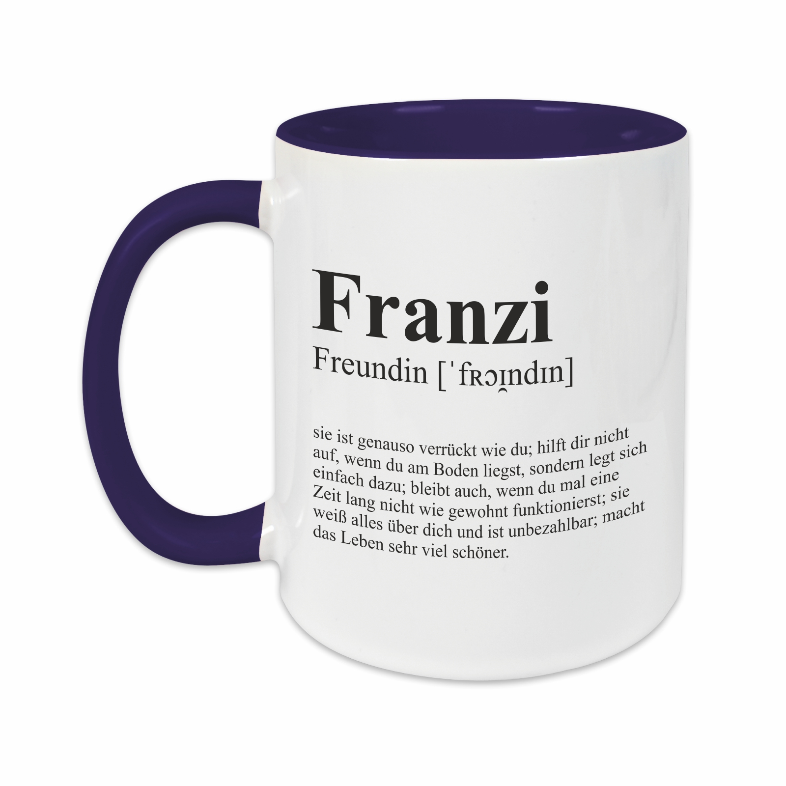 Tasse - Definition Freundin dunkelblau personalisiert