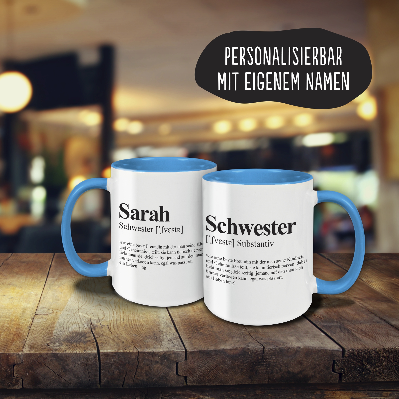 Tasse - Definition Schwester hellblau