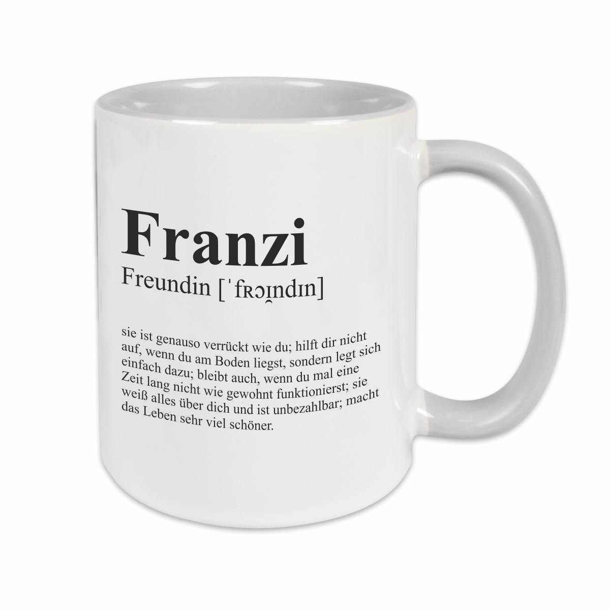 Tasse - Definition Freundin grau personalisiert